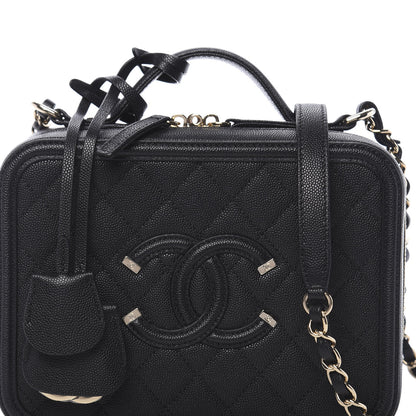 Chanel Caviar Quilted Medium CC Filigree Vanity Case Black 10 of 10