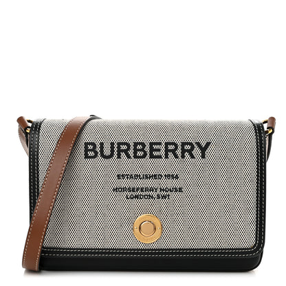 Burberry Cotton Canvas Horseferry Print Crossbody Bag Grey 1 of 11