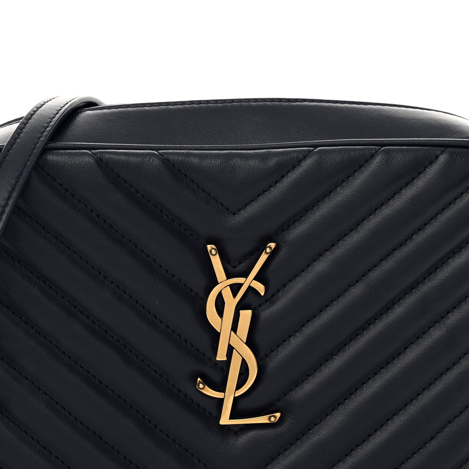 Saint Laurent Calfskin Matelasse Monogram Lou Camera Bag Navy 8 of 11