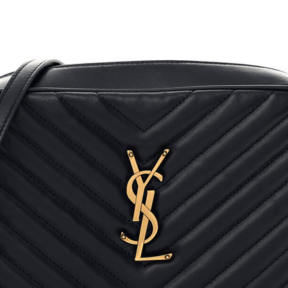 Saint Laurent Calfskin Matelasse Monogram Lou Camera Bag Navy 8 of 11