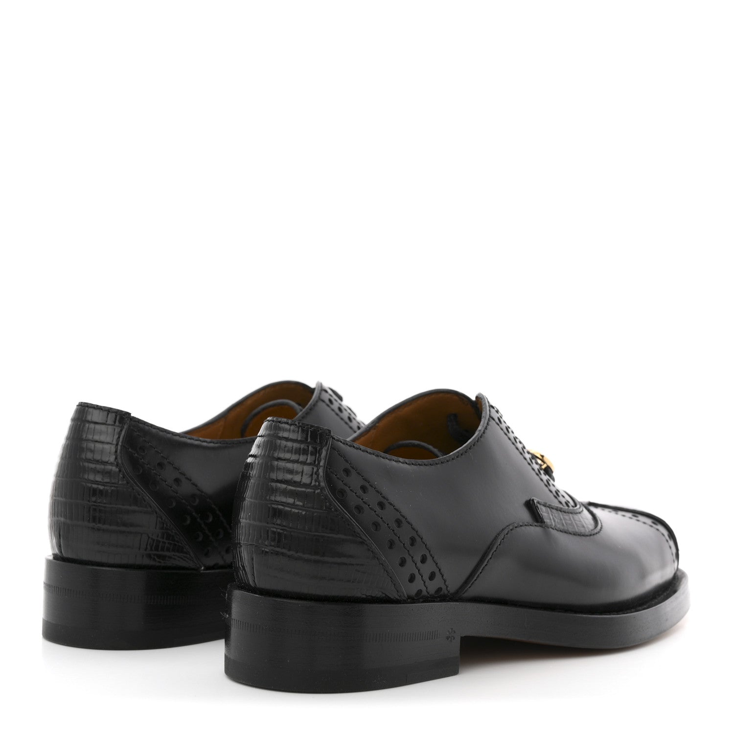 Gucci Glossy Calfskin Tejus Womens Lace Up Loafers 35 Black 5 of 10