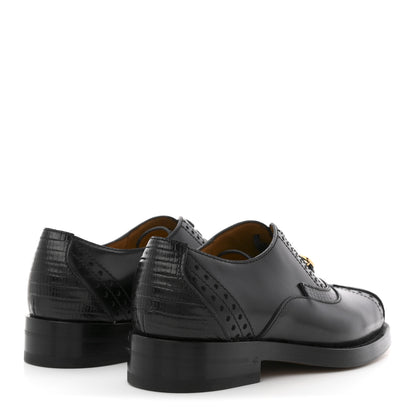 Gucci Glossy Calfskin Tejus Womens Lace Up Loafers 35 Black 5 of 10