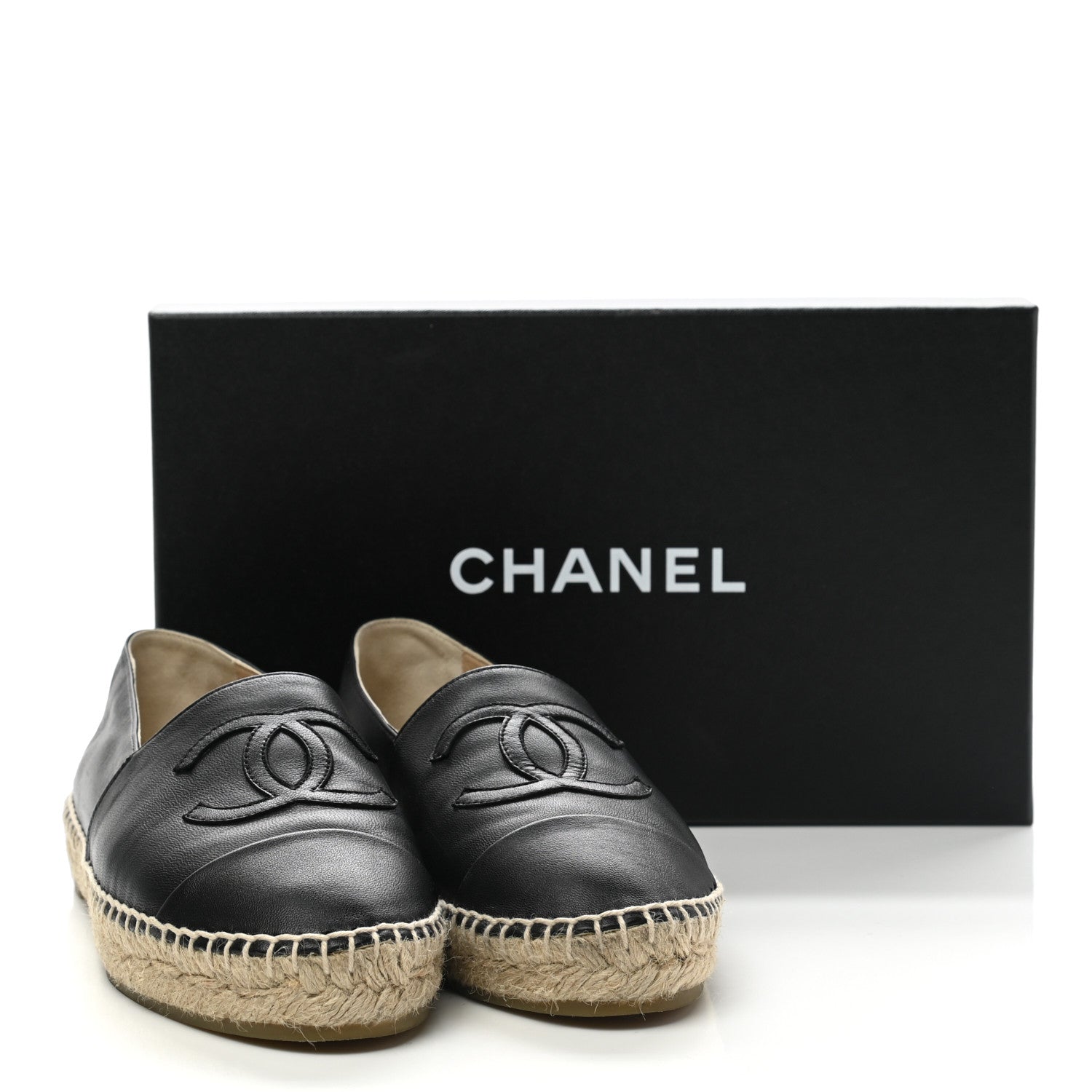 Chanel Lambskin CC Espadrilles 37 Black 12 of 12
