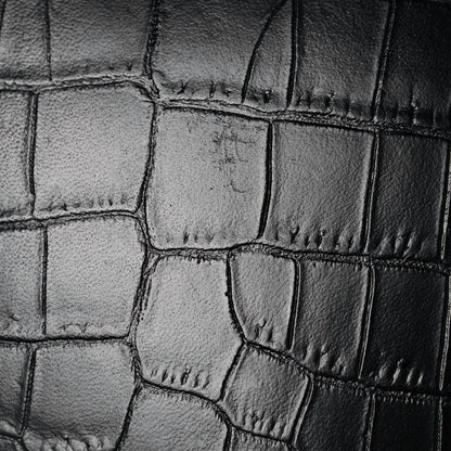 Saint Laurent Calfskin Crocodile Embossed Monogram Love Box Bag Black 12 of 12