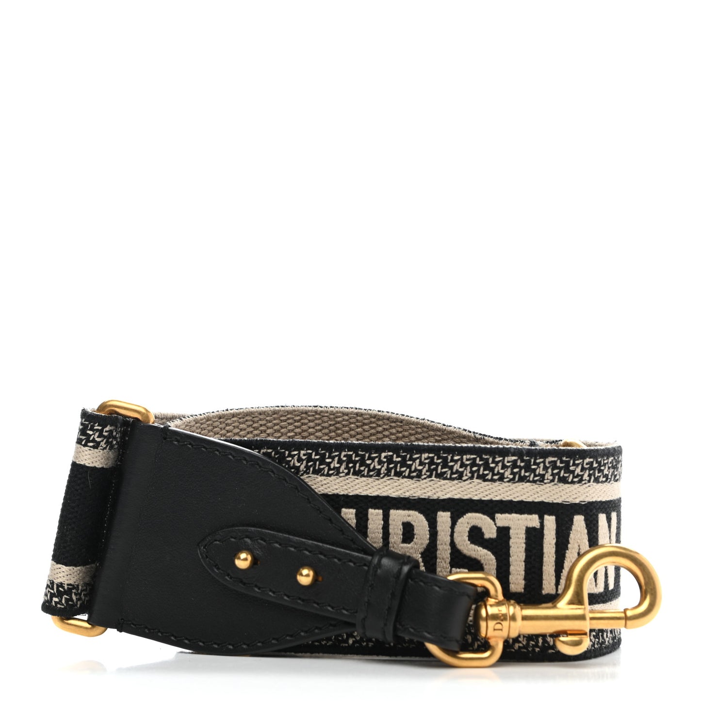Canvas Embroidered Shoulder Strap Black