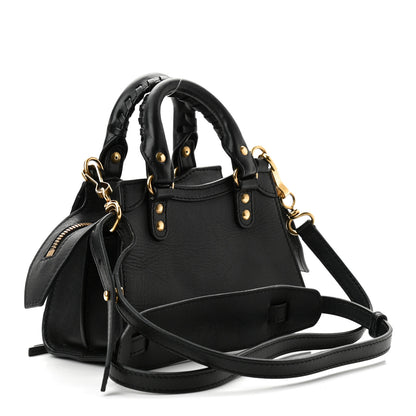 Balenciaga Smooth Calfskin Neo Classic Brass Hardware Nano City Crossbody Black 3 of 11
