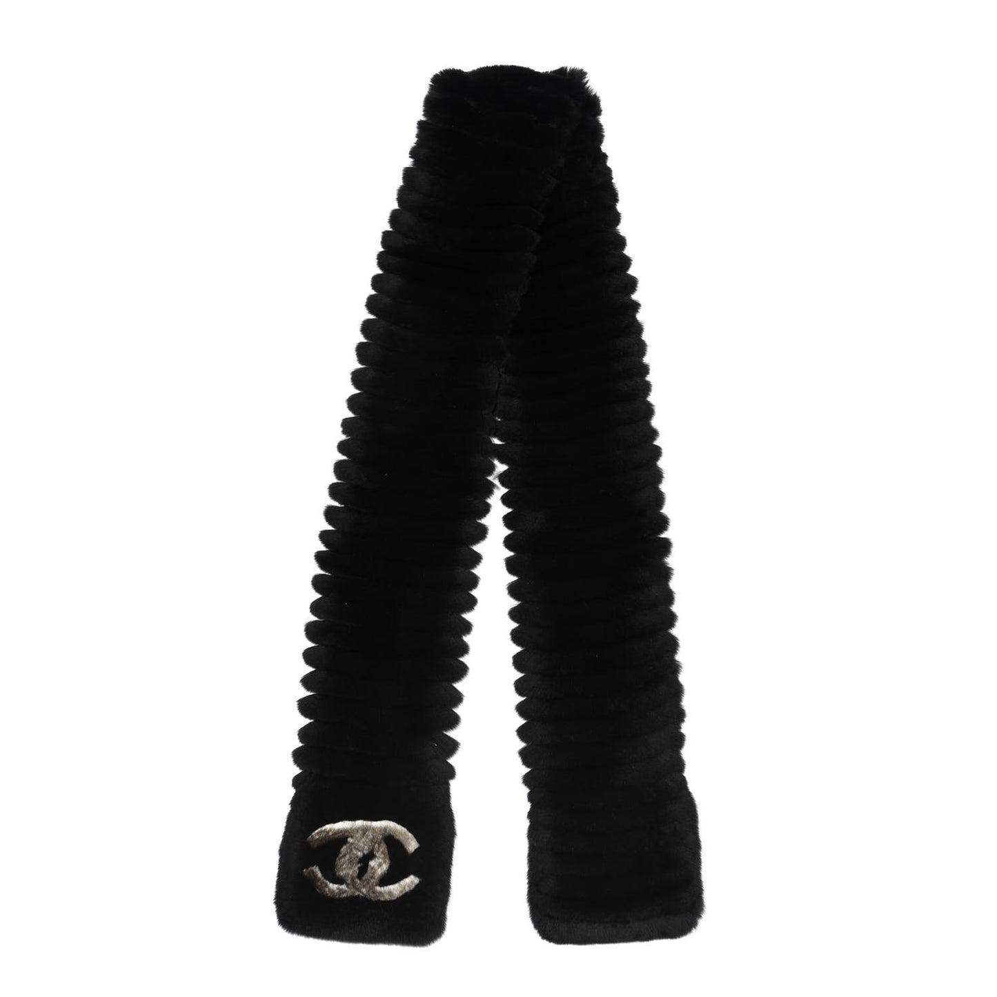 Orylag Rabbit Fur CC Scarf Black Grey
