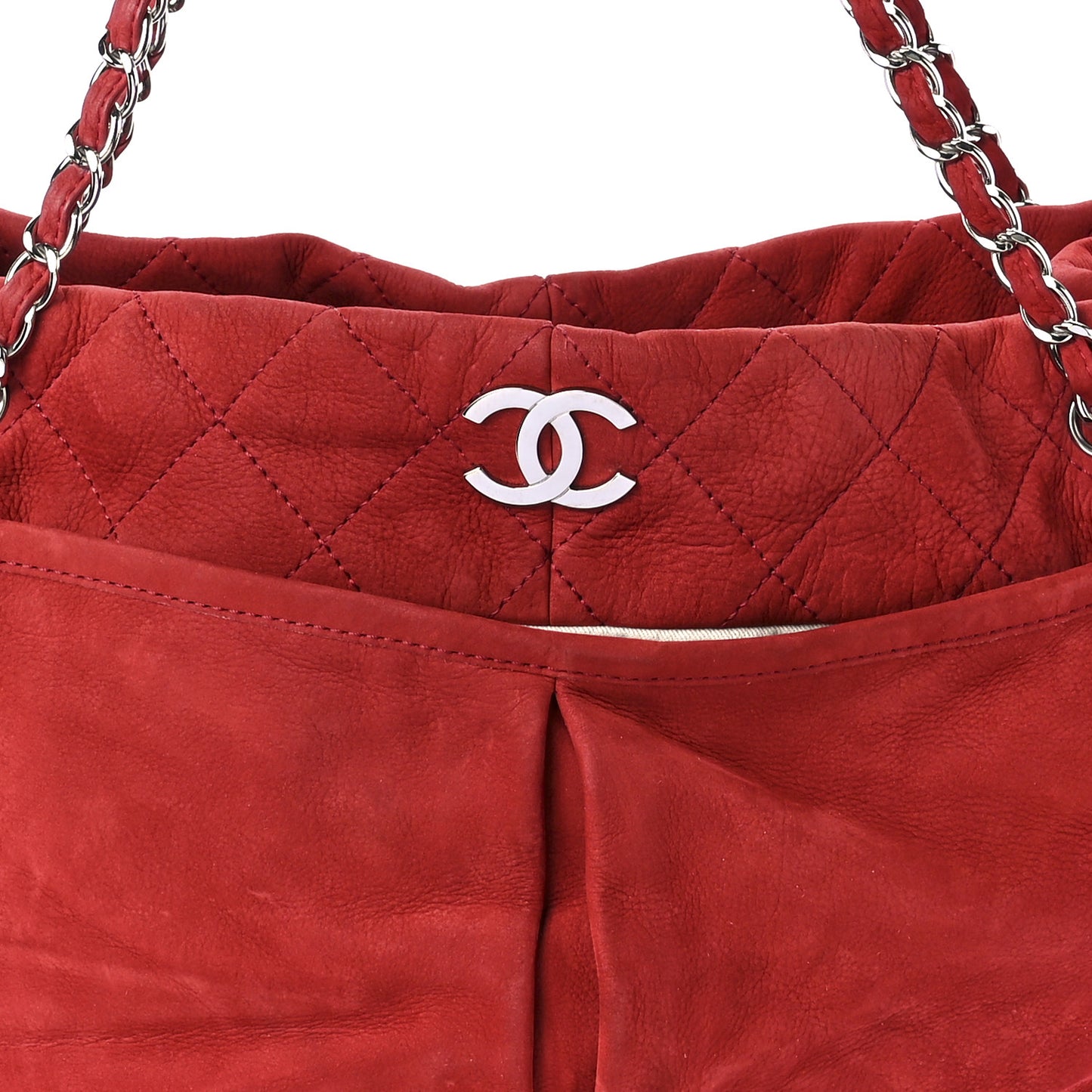 Ultra Soft Suede Calfskin Natural Beauty Tote Red