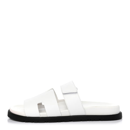 Hermes Calfskin Mens Chypre Sandals 41.5 White 1 of 4