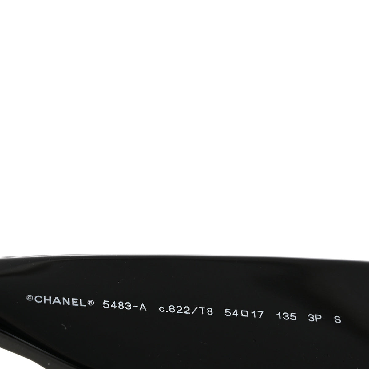 Acetate Quilted CC Rectangle Sunglasses 5483-A Black