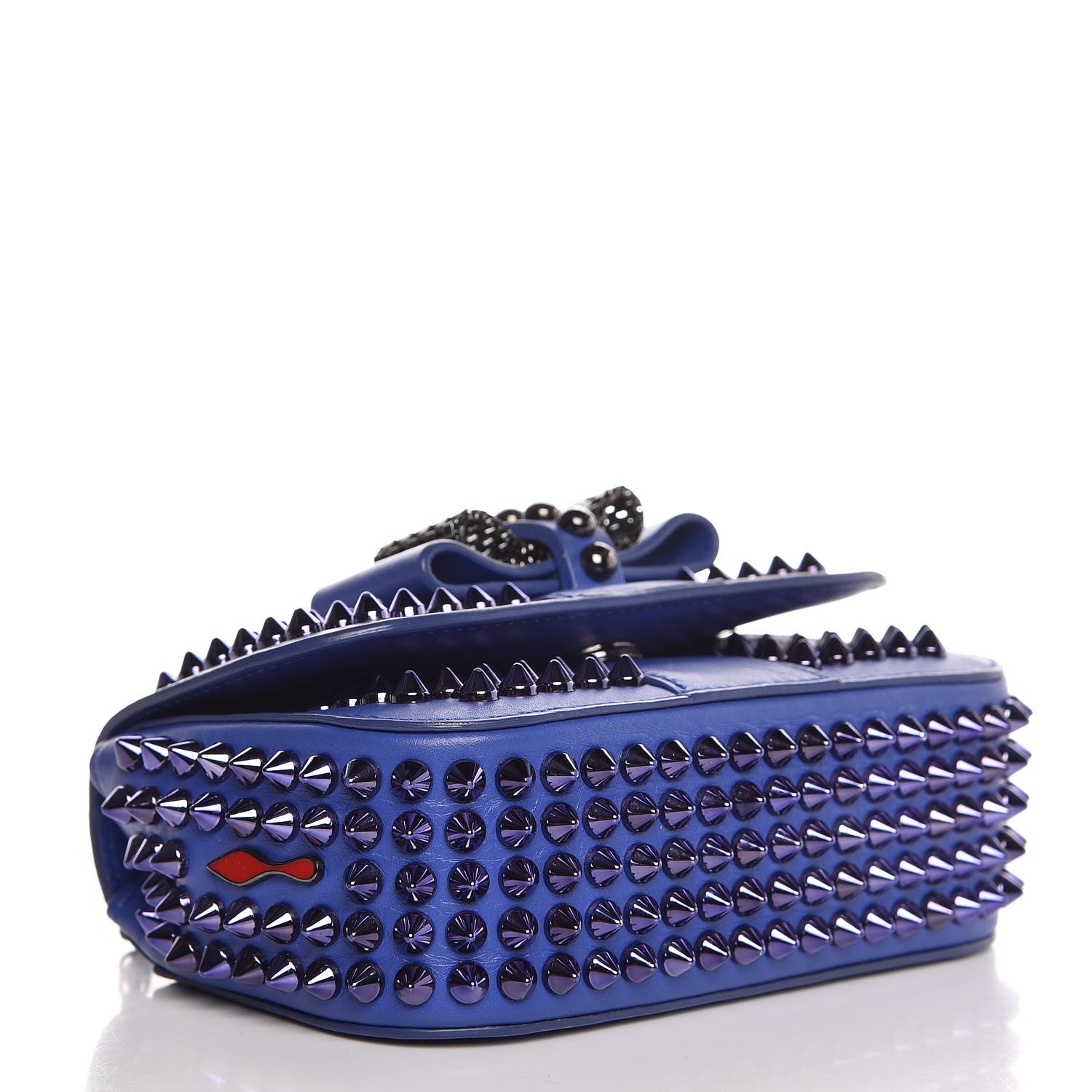 Christian Louboutin Calfskin Spiked Sweety Charity Crossbody Bag Periwinkle Blue 4 of 7