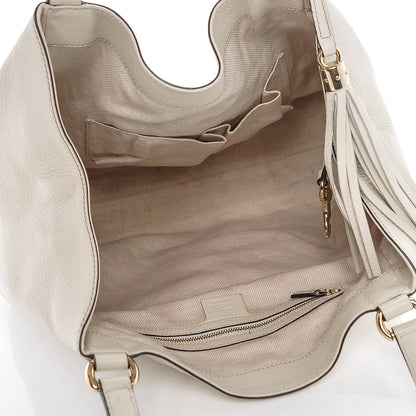 Gucci Pebbled Calfskin Medium Soho Shoulder Bag Off White 5 of 9