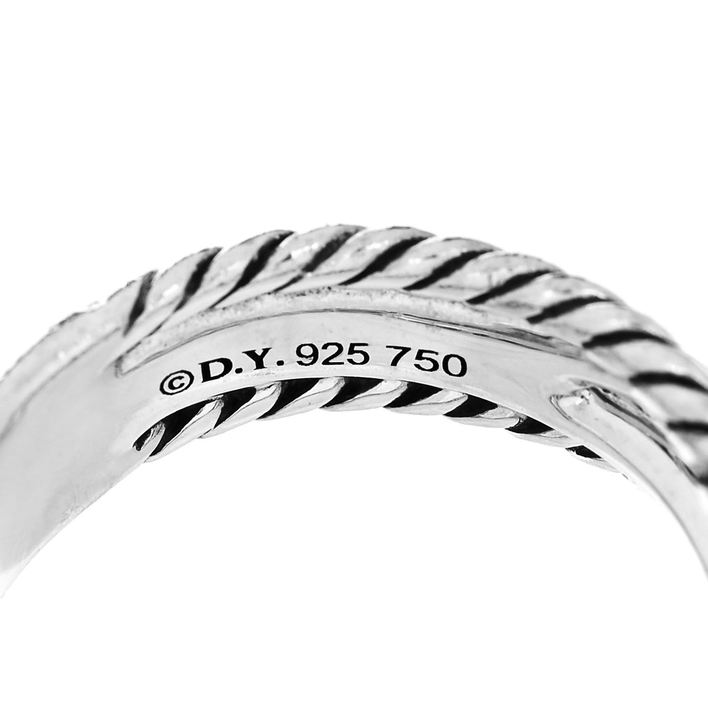 Sterling Silver 18K Yellow Gold 6mm X Crossover Ring 54 6.75