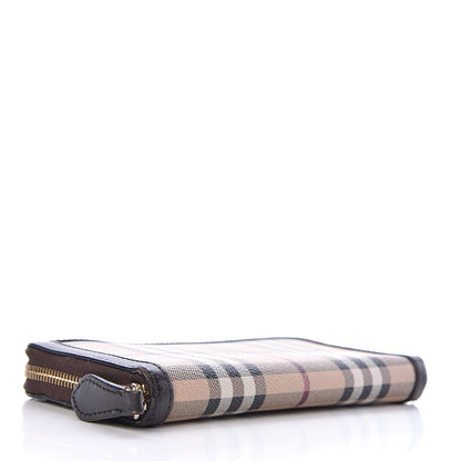 Burberry Haymarket Check Large Ziggy Zip Around Wallet Chocolate 4 of 12