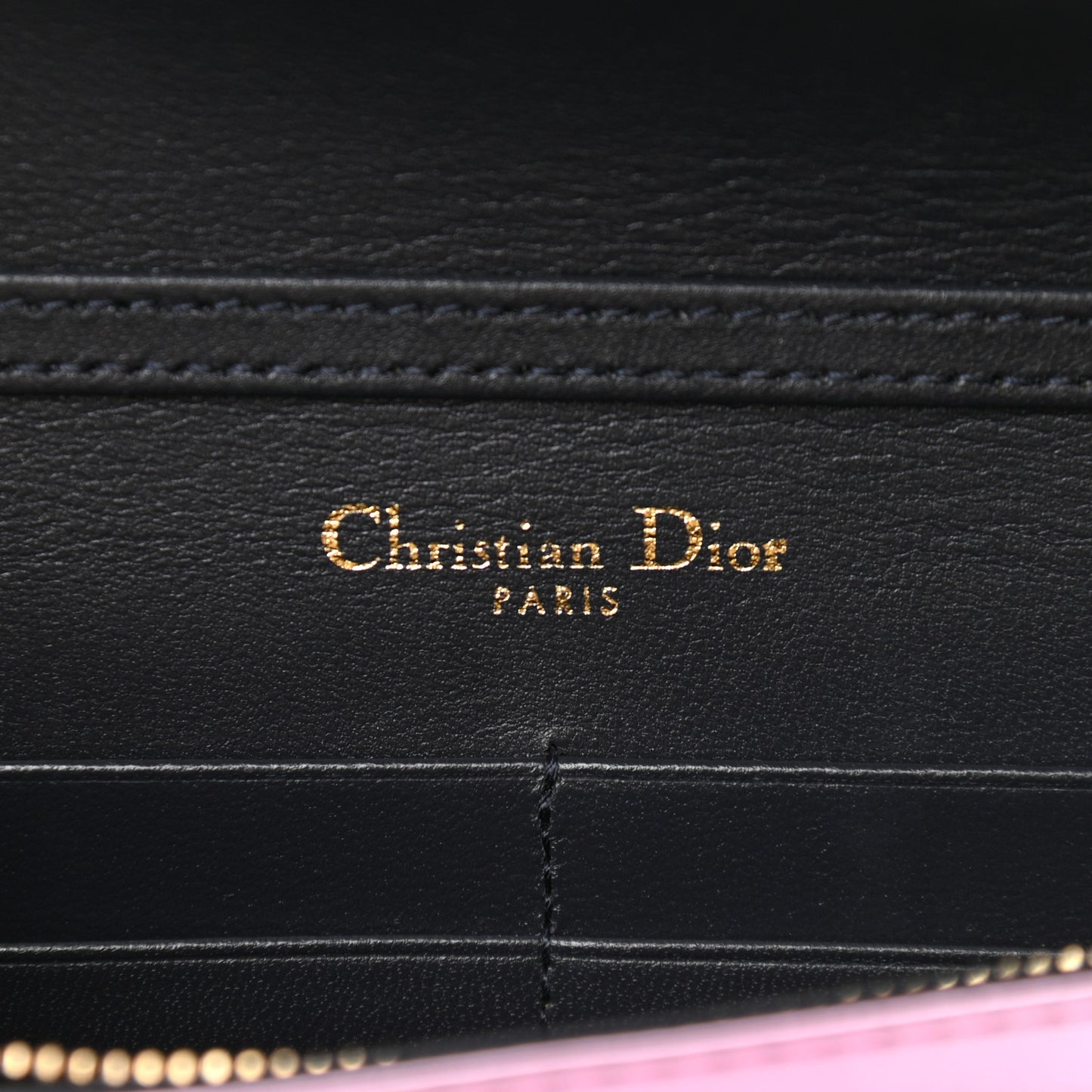 Metallic Patent Micro-Cannage Diorama Wallet on Chain Pouch Pink
