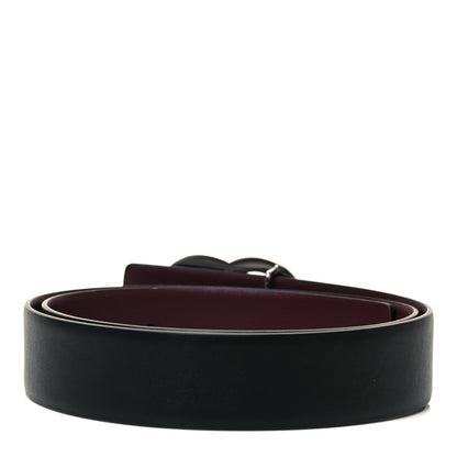 Chanel Calfskin CC Reversible Belt 75 30 Black Burgundy 2 of 4