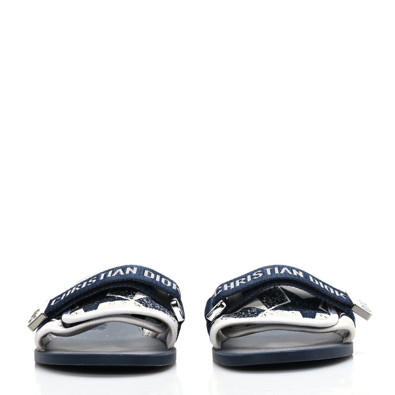 Christian Dior Canvas Fabric Dio(r)evolution Slide Sandals 37 Deep Blue 2 of 7