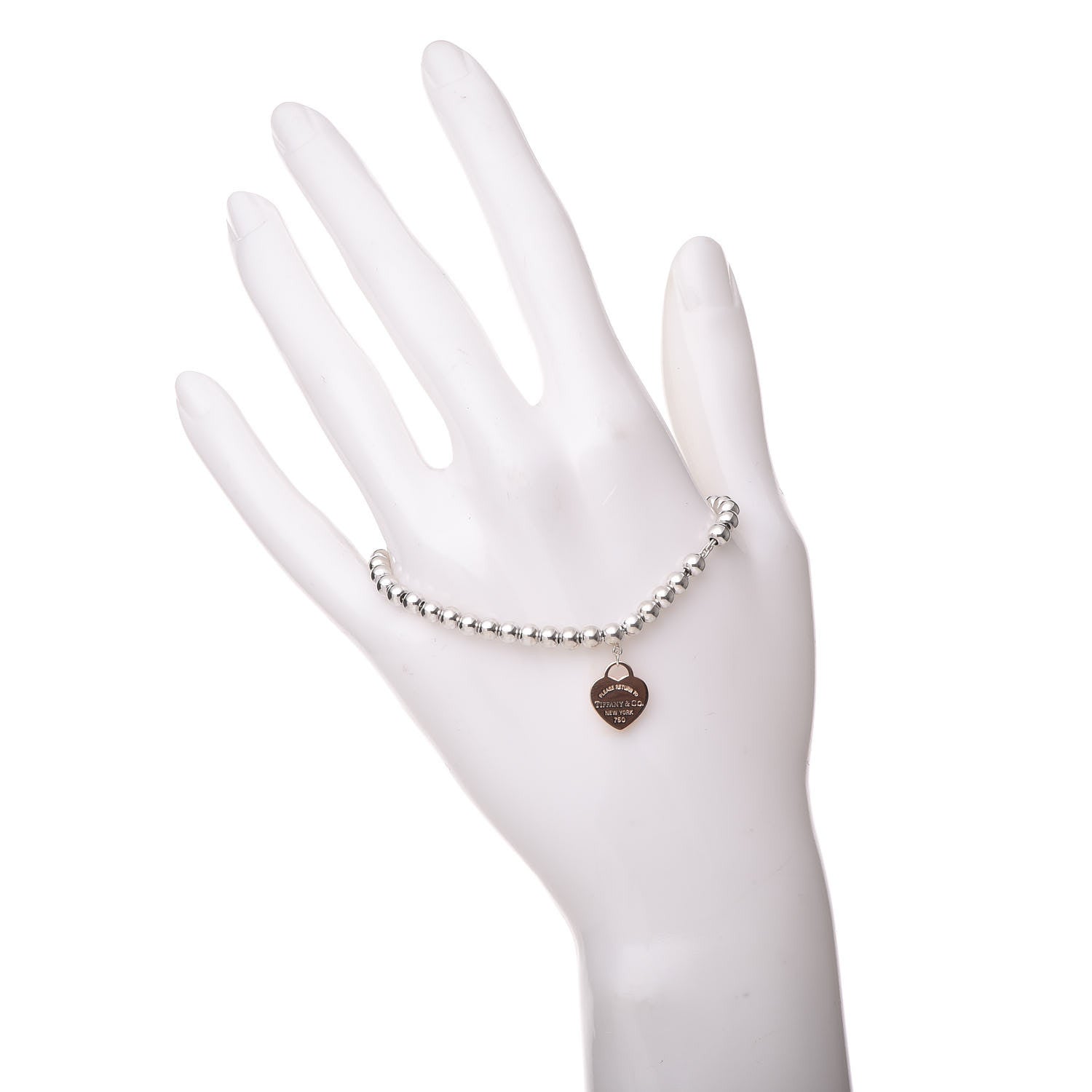 Tiffany Sterling Silver 18K Rose Gold Return to Heart Bead Bracelet 2 of 4