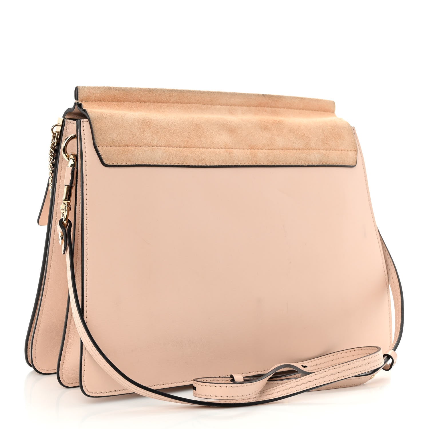 Chloe Calfskin Suede Medium Faye Shoulder Bag Cement Pink 3 of 11