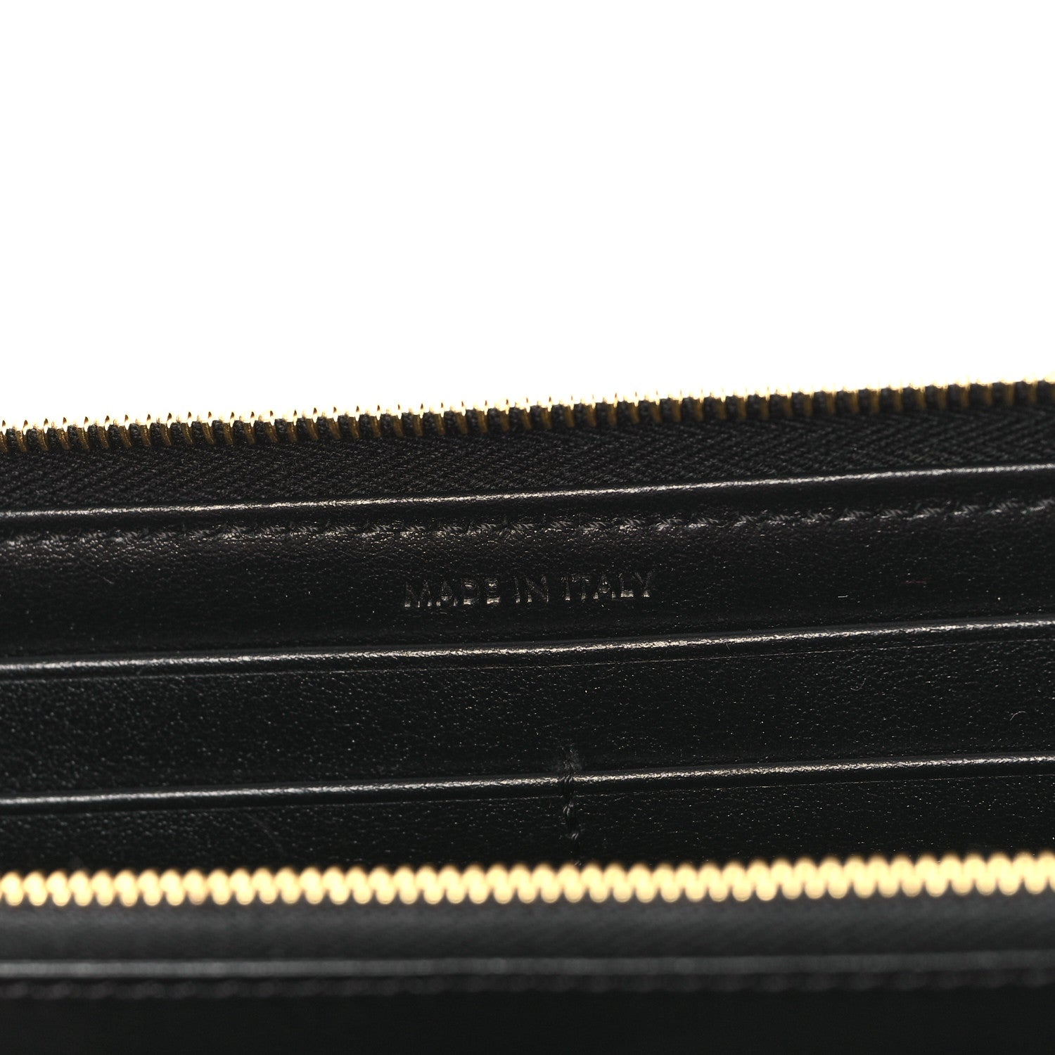 Celine Lambskin Quilted Large C Charm Zip Around Wallet Black 7 of 8