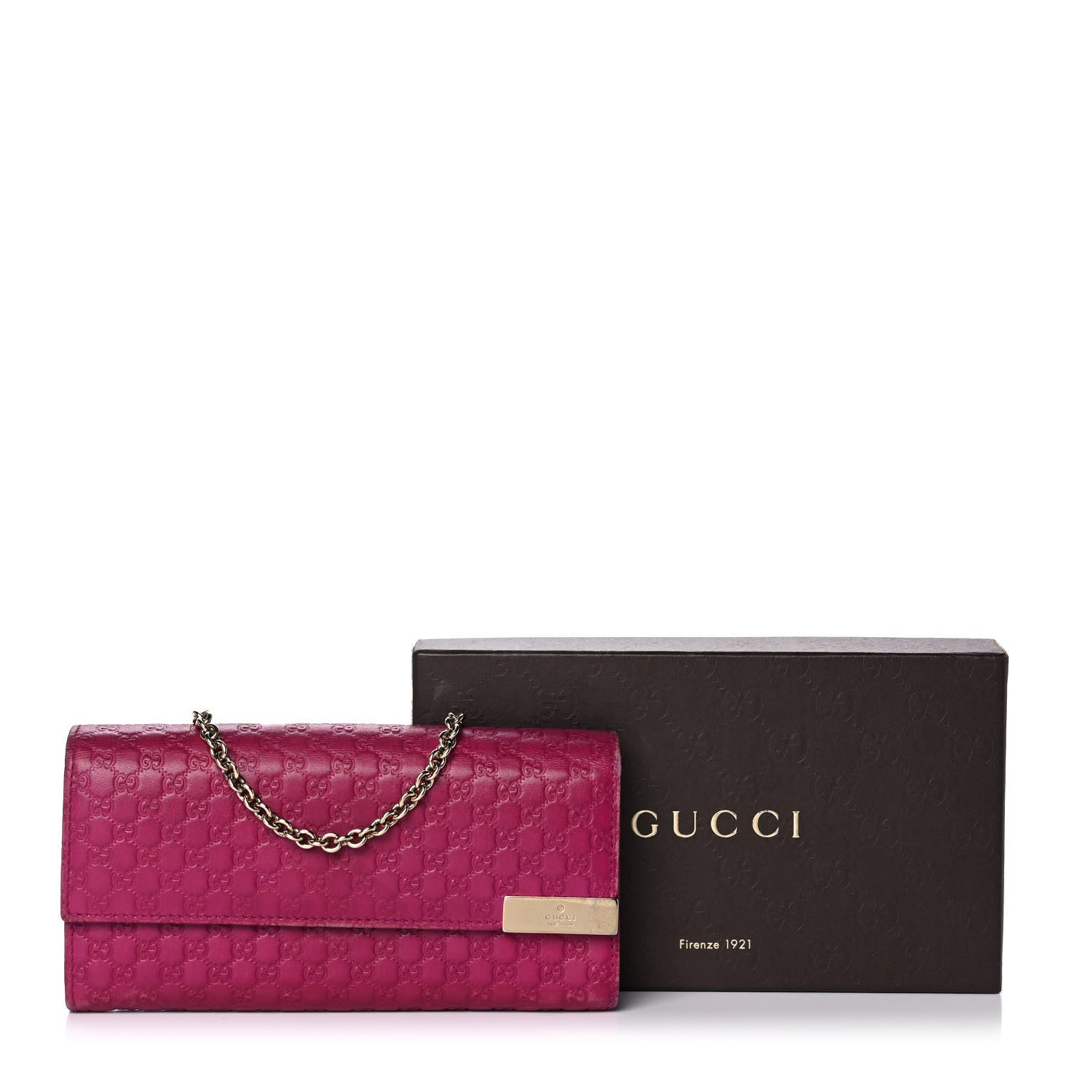 Gucci Soft Microguccissima Dice Chain Wallet Bright Bouganville 14 of 14