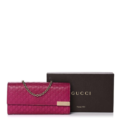 Gucci Soft Microguccissima Dice Chain Wallet Bright Bouganville 14 of 14