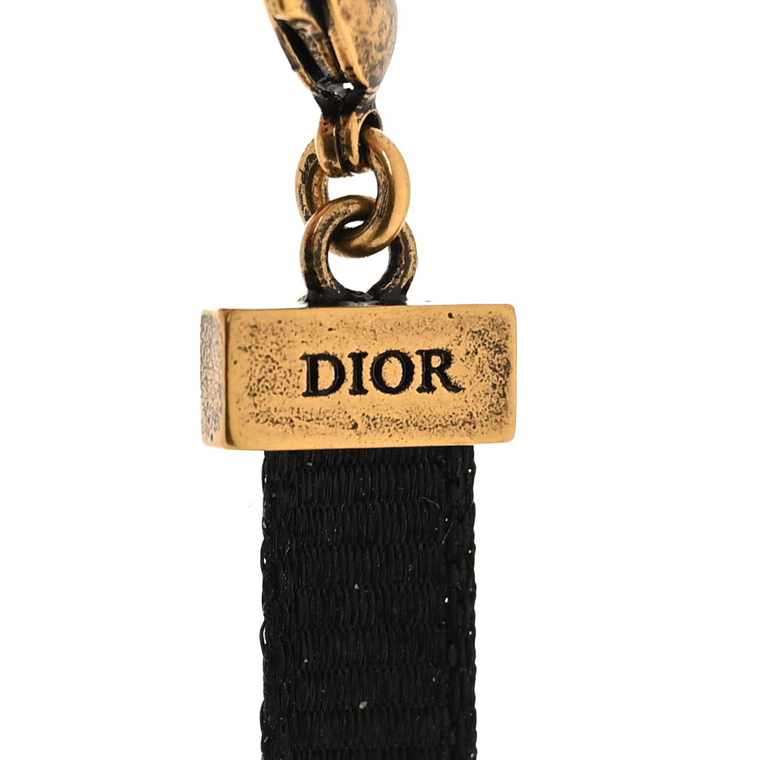Christian Dior Grosgrain Ribbon J'Adior Logo Choker Necklace Black 5 of 6