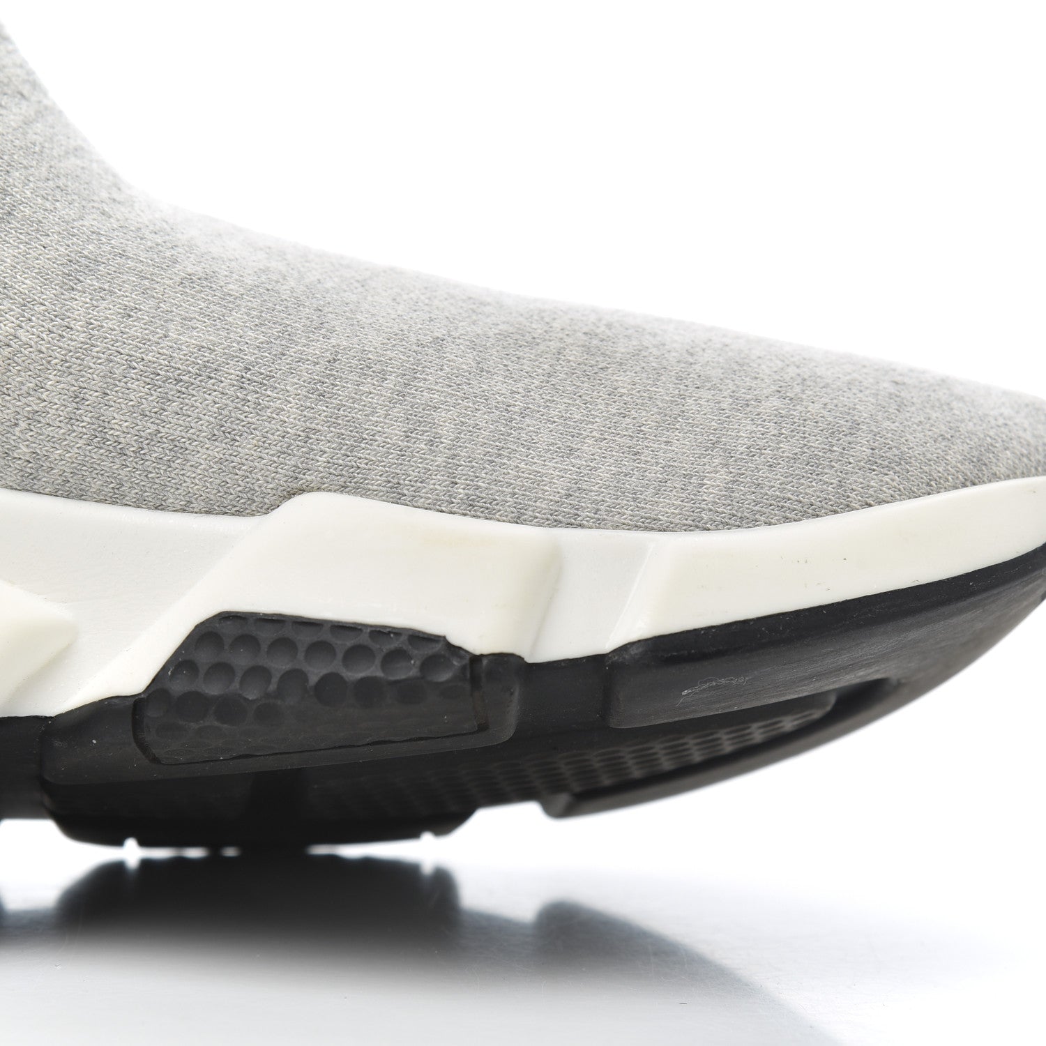 Balenciaga Sweatshirt Knit Bi-Color Sole Womens Speed Sneakers 39 Grey White Black 12 of 17