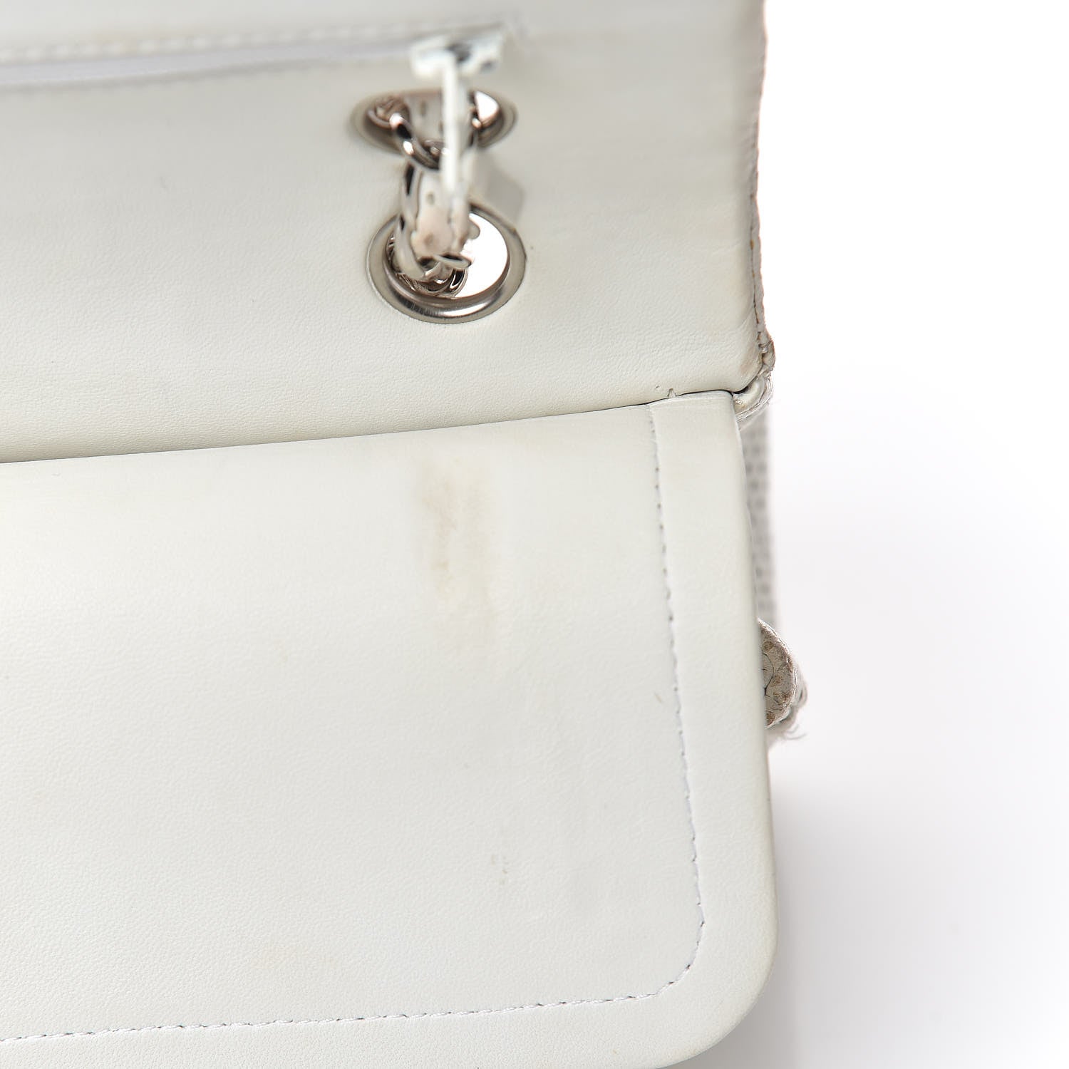 Chanel Lambskin Perforated Medium Double Flap White 24 of 26
