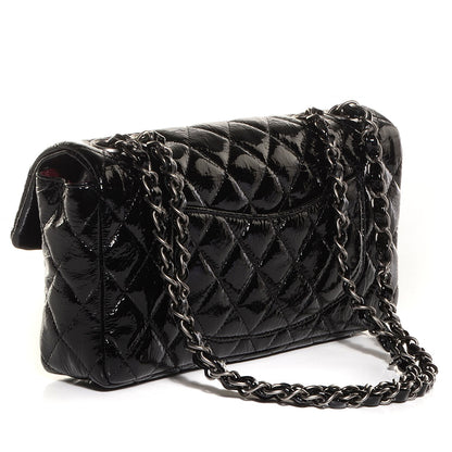 Chanel Distressed Patent East West Flap Black 3 of 9