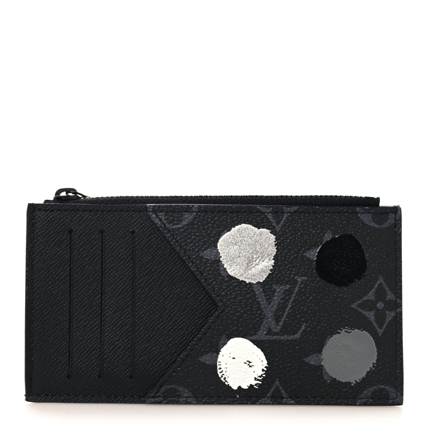 LV X YK Monogram Eclipse Taiga Coin Card Holder