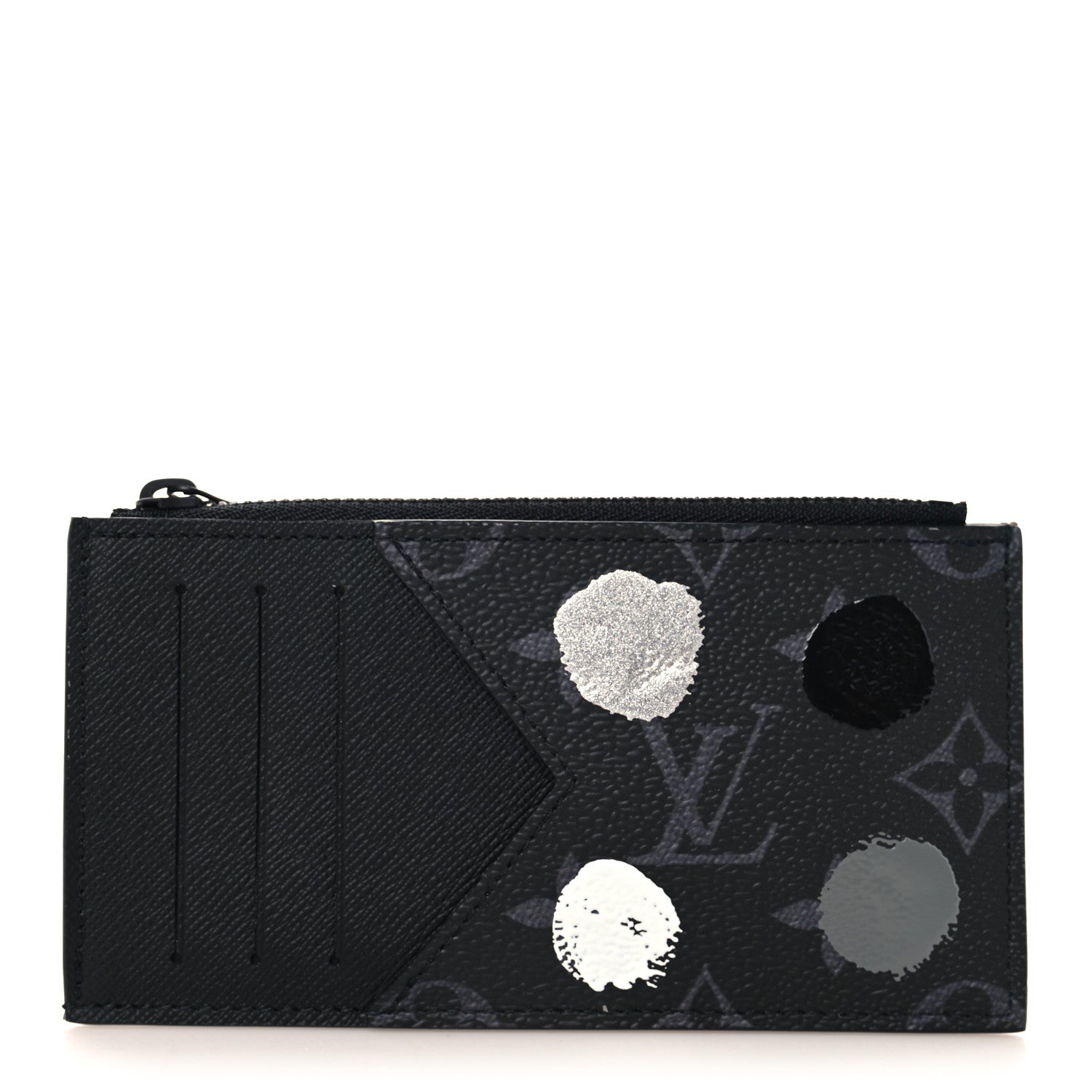 Louis Vuitton LV X YK Monogram Eclipse Taiga Coin Card Holder 1 of 7