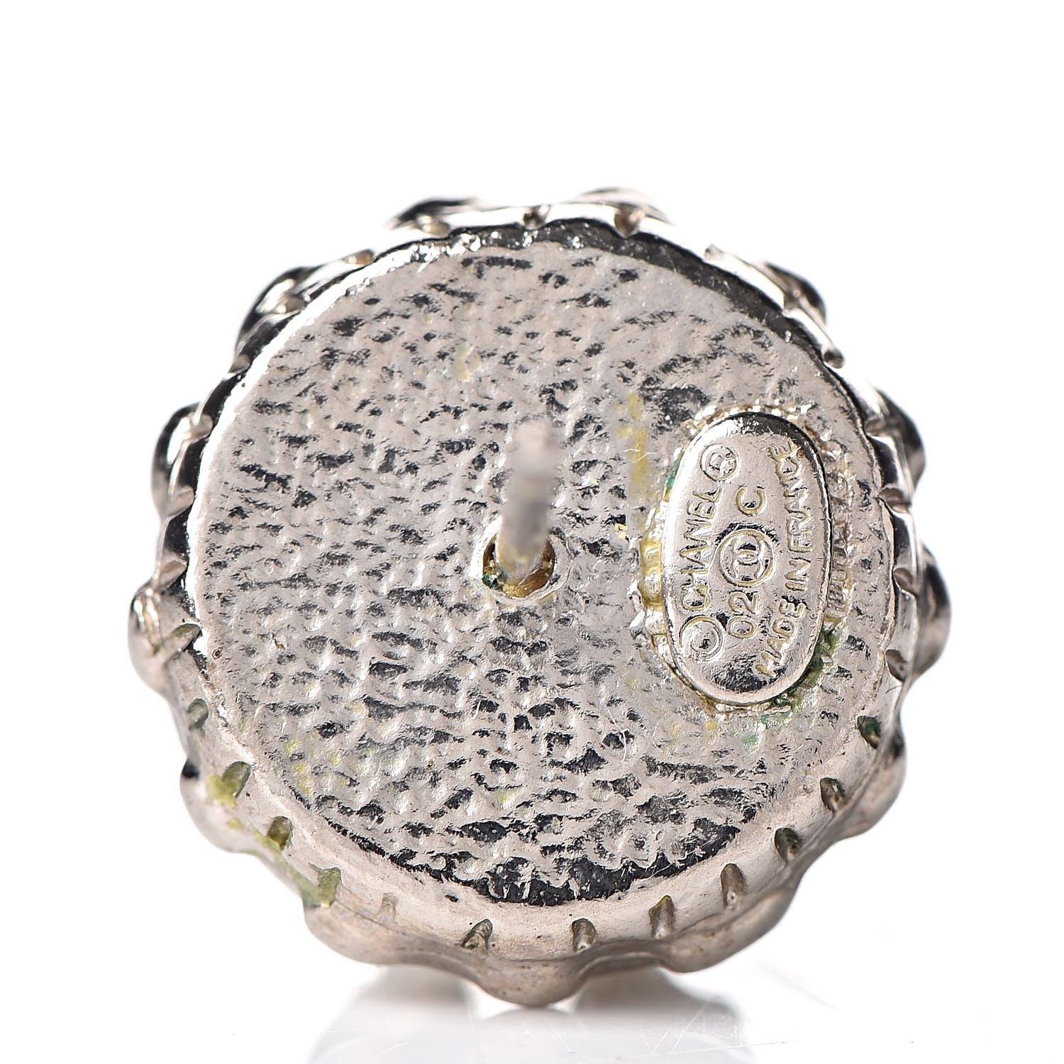 Chanel Crystal Pearl CC Earrings Silver Black 4 of 4