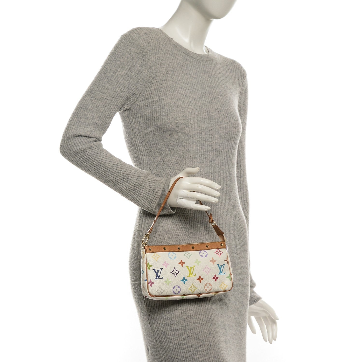 Louis Vuitton Monogram Multicolor Pochette Accessories White 2 of 7