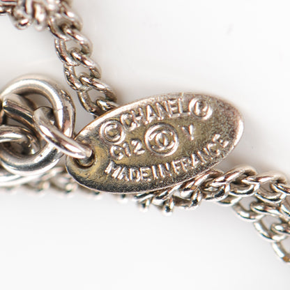 Chanel Crystal Timeless CC Necklace Silver 4 of 5