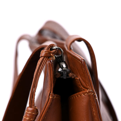 Chanel Lambskin CC Stitched Logo Tote Brown 14 of 15