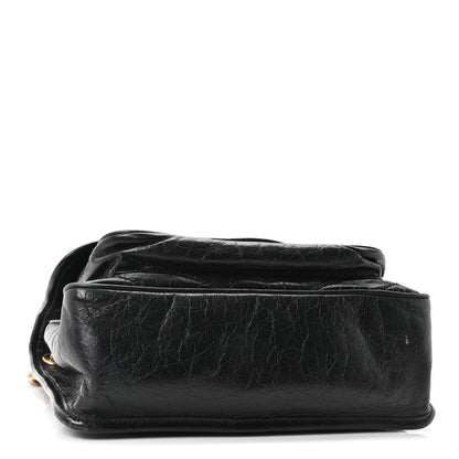 Saint Laurent Crinkled Calfskin Matelasse Monogram Medium Niki Chain Satchel Black 4 of 10