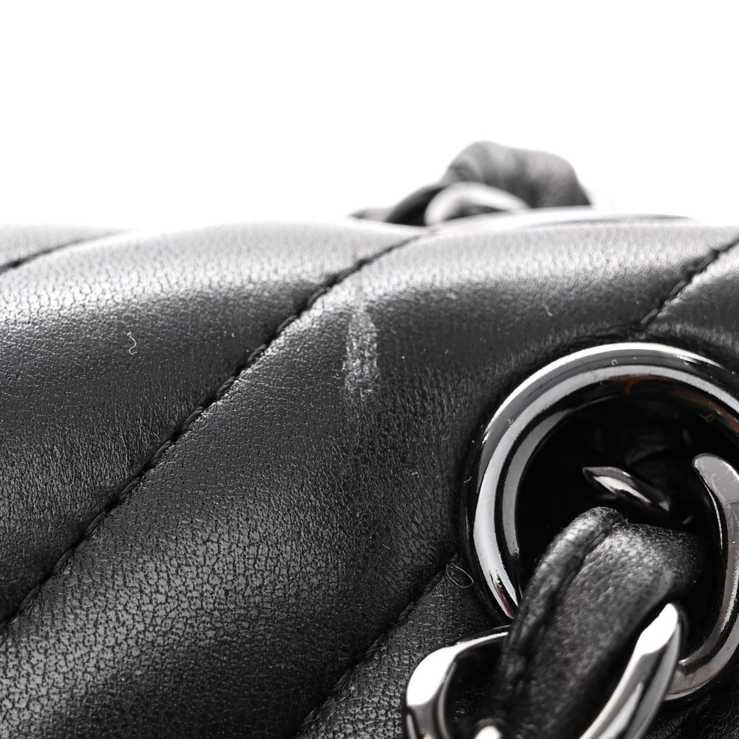Lambskin Chevron Quilted Jumbo Double Flap So Black