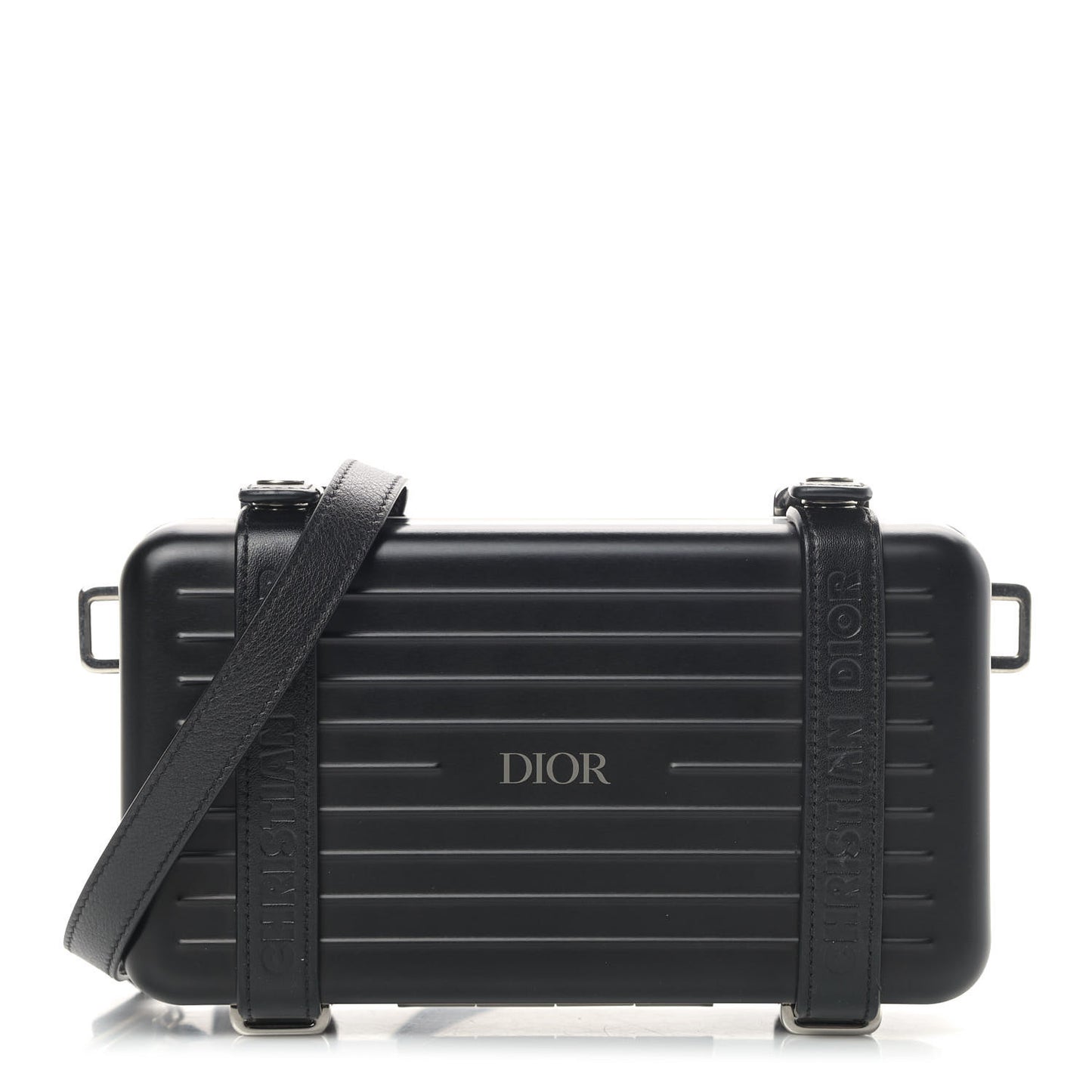 X RIMOWA Aluminum Personal Clutch On Strap Black