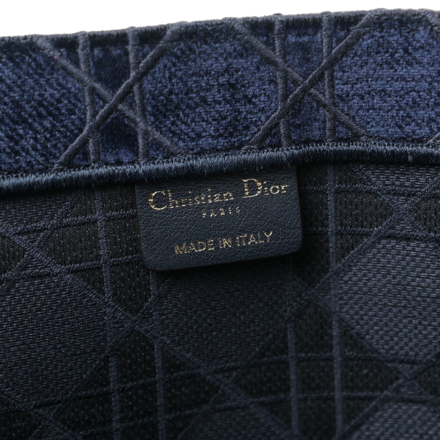 Velvet Cannage Large Book Tote Navy Blue