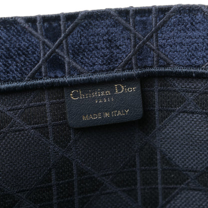 Christian Dior Velvet Cannage Large Book Tote Navy Blue 9 of 11