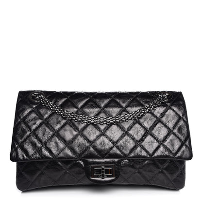 Chanel Metallic Aged Calfskin Quilted 2.55 Reissue 228 Flap Black 1 of 8