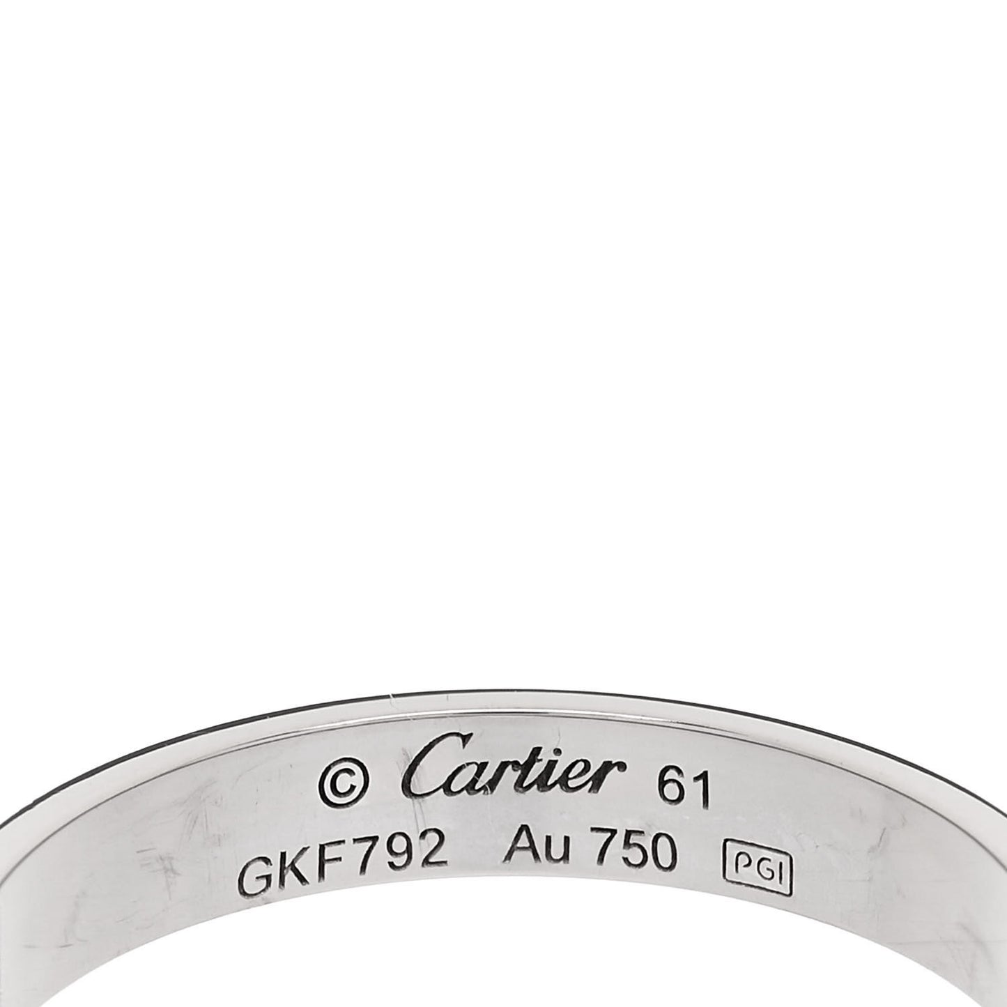 18K White Gold 3.5mm LOVE Wedding Band Ring 61 9.5