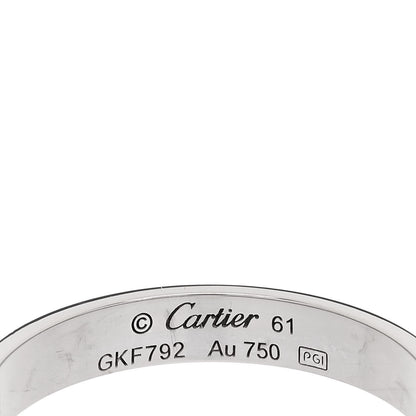 Cartier 18K White Gold 3.5mm LOVE Wedding Band Ring 61 9.5 4 of 5