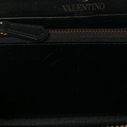 Valentino Garavani Calfskin Rockstud Zip Around Wallet Black 9 of 10