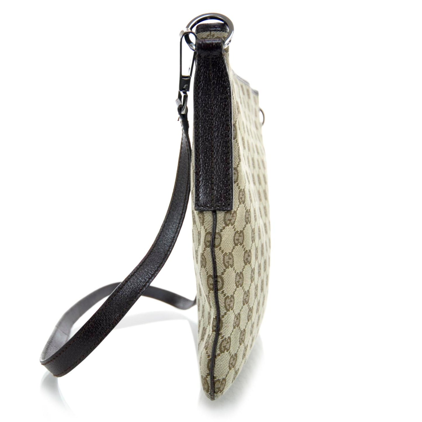 Monogram Flat Messenger Bag Ebony