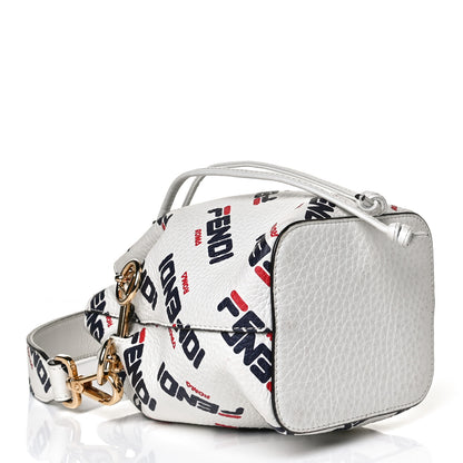 Fendi X FILA Vitello F is Fendi Mania Mini Mon Tresor Bucket Bag White 4 of 12