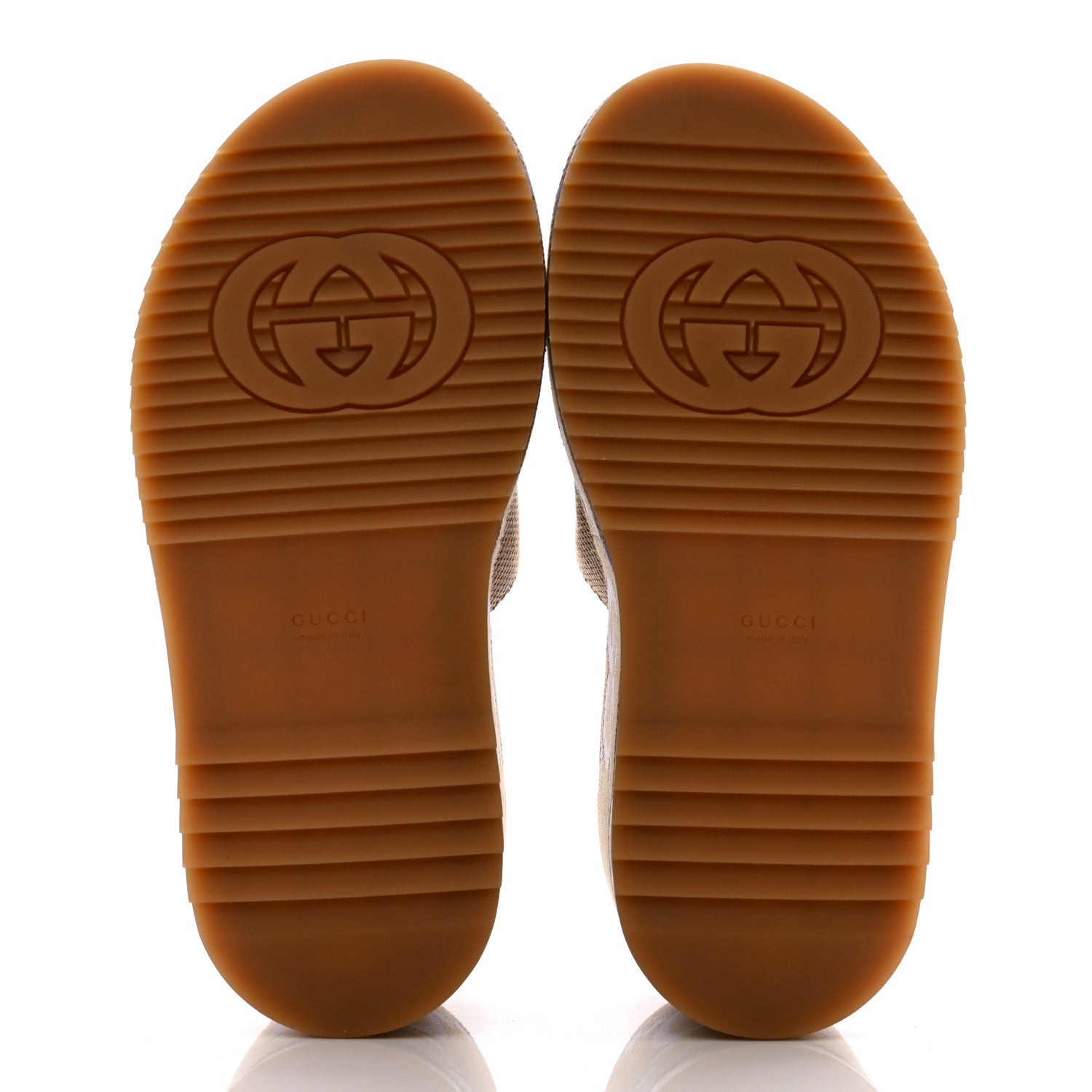 Gucci Monogram Jumbo GG Platform Slide Wedge Sandals 39.5 Beige Lapis 5 of 7