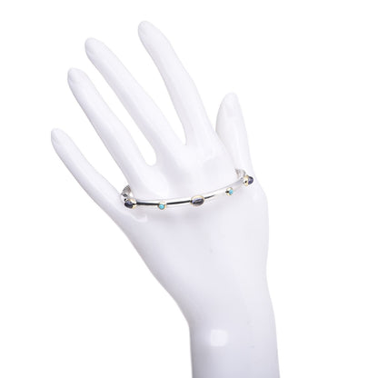 David Yurman Sterling Silver Turquoise Amethyst Renaissance Bangle 2 of 4