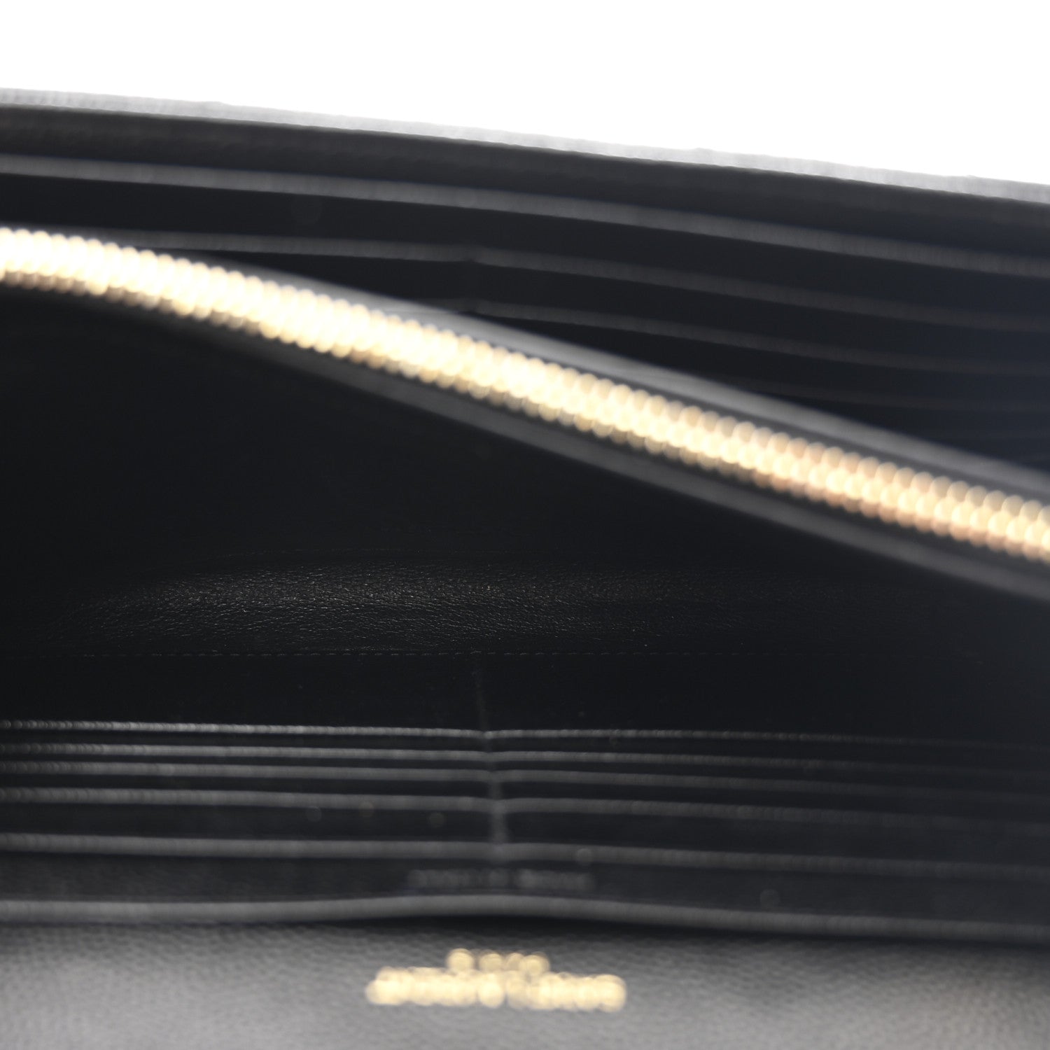 Saint Laurent Grain De Poudre Matelasse Chevron Monogram Chain Wallet Black 6 of 12